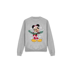 Disney Unisex Adult Merry Christmas Mickey Mouse Sweatshirt - M, Sport Heather