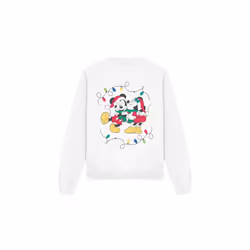 Disney Unisex Adult Mickey & Minnie Mouse Kiss Christmas Sweatshirt - XL, White