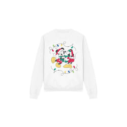 Disney Unisex Adult Mickey & Minnie Mouse Kiss Christmas Sweatshirt - XL, White