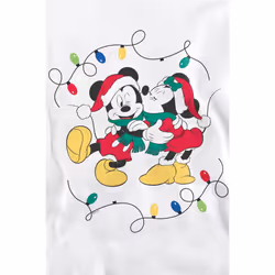 Disney Unisex Adult Mickey & Minnie Mouse Kiss Christmas Sweatshirt - XL, White