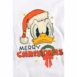 Disney Unisex Adult Merry Christmas Donald Duck Sweatshirt - XL, White