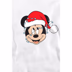 Disney Unisex Adult Mickey Mouse Christmas Lights Wrap Sweatshirt - S, White