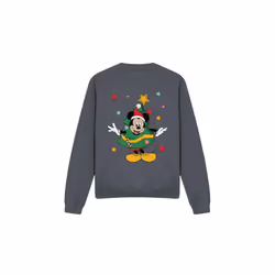 Disney Unisex Adult Mickey Mouse Christmas Tree Sweatshirt - M, Charcoal