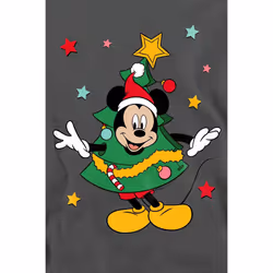 Disney Unisex Adult Mickey Mouse Christmas Tree Sweatshirt - M, Charcoal