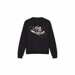 Disney Unisex Adult Sledding For Christmas Mickey & Minnie Mouse Sweatshirt - L, Black