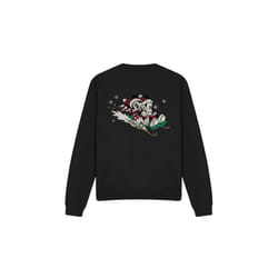 Disney Unisex Adult Sledding For Christmas Mickey & Minnie Mouse Sweatshirt - L, Black