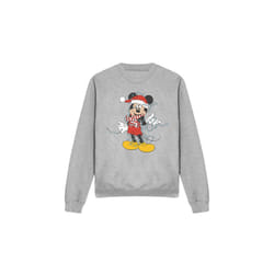 Disney Unisex Adult Mickey Mouse Christmas Lights Sweatshirt - L, Sport Heather