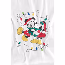 Disney Mens Mickey & Minnie Mouse Kiss Christmas T-Shirt - XXL, White