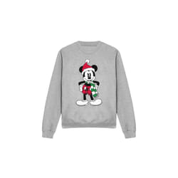 Disney Unisex Adult Mickey Mouse Tartan Christmas Sweatshirt - S, Sport Heather