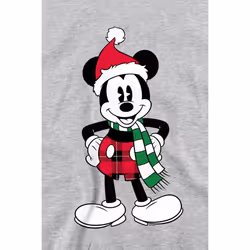 Disney Unisex Adult Mickey Mouse Tartan Christmas Sweatshirt - XXL, Sport Heather