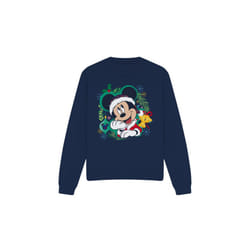 Disney Unisex Adult Mickey Mouse Wreath Christmas Sweatshirt - XL, Navy