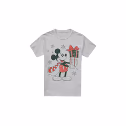 Disney Mens Mickey Mouse Present Christmas T-Shirt - XXL, Sport Heather