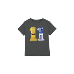 Star Wars Childrens/Kids 11 C3PO R2-D2 T-Shirt - 9-10 Years, Charcoal