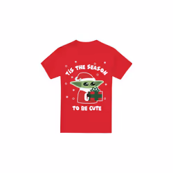 Star Wars: The Mandalorian Mens Tis The Christmas Season Grogu T-Shirt - 3XL, Red