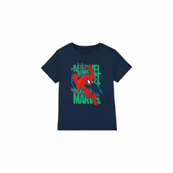 Spider-Man Childrens/Kids Wall Crawling T-Shirt - 3-4 Years, Navy