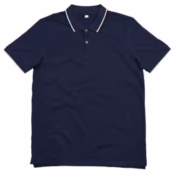 Mantis Mens Tipped Polo Shirt - M, Navy/White