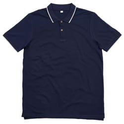 Mantis Mens Tipped Polo Shirt - M, Navy/White