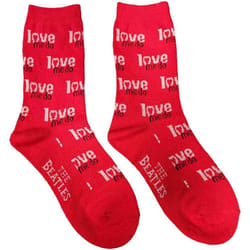 The Beatles Unisex Adult Love Me Do Socks - 7 UK-11 UK, Red