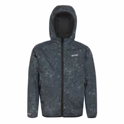 Regatta Childrens/Kids Volcanics VIII Terrain Print Reflective Waterproof Jacket - 3-4 Years, Seal Grey