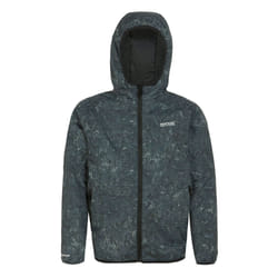 Regatta Childrens/Kids Volcanics VIII Terrain Print Reflective Waterproof Jacket - 3-4 Years, Seal Grey