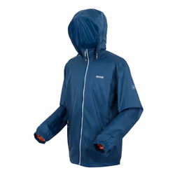 Regatta Mens Lyle IV Waterproof Hooded Jacket - 4XL, Moonlight Denim/Tangerine Tango