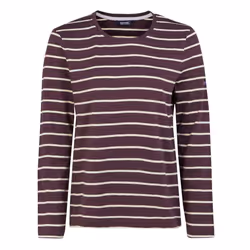 Regatta Womens/Ladies Federica II Stripe Long-Sleeved T-Shirt - 8 UK, Deep Plum/Light Vanilla