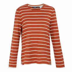 Regatta Womens/Ladies Federica II Stripe Long-Sleeved T-Shirt - 8 UK, Red Ochre/Light Vanilla
