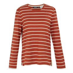 Regatta Womens/Ladies Federica II Stripe Long-Sleeved T-Shirt - 8 UK, Red Ochre/Light Vanilla