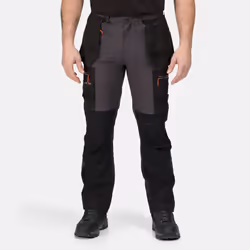 Regatta Mens Infiltrate Softshell Stretch Work Trousers - 28R, Iron/Black