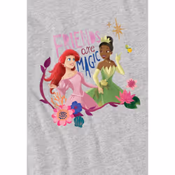 Disney Princess Childrens/Kids Friends Are Magic Ariel And Tiana T-Shirt - 5-6 Years, Sport Heather