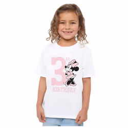 Disney Childrens/Kids Minnie Mouse 3rd Birthday T-Shirt - 5-6 Years, White