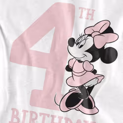 Disney Childrens/Kids Minnie Mouse 4th Birthday T-Shirt - 9-10 Years, White
