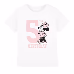 Disney Childrens/Kids Minnie Mouse 5th Birthday T-Shirt - 12-13 Years, White