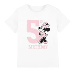 Disney Childrens/Kids Minnie Mouse 5th Birthday T-Shirt - 12-13 Years, White