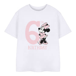 Disney Childrens/Kids Minnie Mouse 6th Birthday T-Shirt - 3-4 Years, White