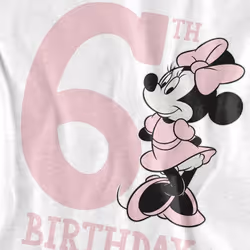 Disney Childrens/Kids Minnie Mouse 6th Birthday T-Shirt - 3-4 Years, White