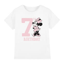 Disney Childrens/Kids Minnie Mouse 7th Birthday T-Shirt - 7-8 Years, White