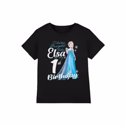 Frozen Childrens/Kids Bright Like Elsa 1st Birthday T-Shirt - 12-13 Years, Black