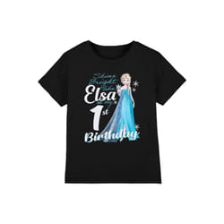 Frozen Childrens/Kids Bright Like Elsa 1st Birthday T-Shirt - 12-13 Years, Black