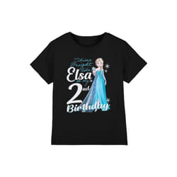 Frozen Childrens/Kids Bright Like Elsa 2nd Birthday T-Shirt - 5-6 Years, Black