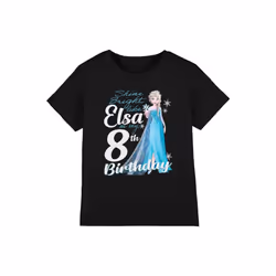 Frozen Childrens/Kids Bright Like Elsa 8th Birthday T-Shirt - 5-6 Years, Black
