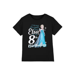 Frozen Childrens/Kids Bright Like Elsa 8th Birthday T-Shirt - 5-6 Years, Black
