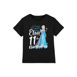 Frozen Childrens/Kids Bright Like Elsa 11th Birthday T-Shirt - 7-8 Years, Black