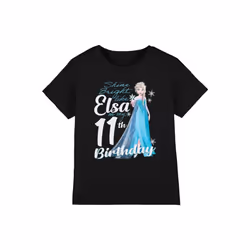Frozen Childrens/Kids Bright Like Elsa 11th Birthday T-Shirt - 5-6 Years, Black