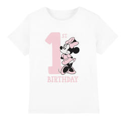 Disney Childrens/Kids Minnie Mouse 1st Birthday T-Shirt - 7-8 Years, White