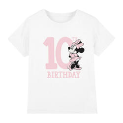 Disney Childrens/Kids Minnie Mouse 10th Birthday T-Shirt - 9-10 Years, White