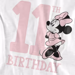 Disney Childrens/Kids Minnie Mouse 11th Birthday T-Shirt - 9-10 Years, White