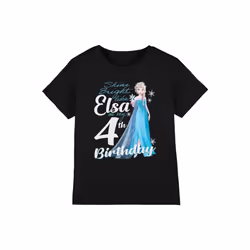 Frozen Childrens/Kids Bright Like Elsa 4th Birthday T-Shirt - 5-6 Years, Black