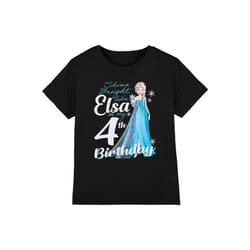 Frozen Childrens/Kids Bright Like Elsa 4th Birthday T-Shirt - 5-6 Years, Black