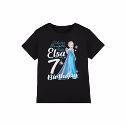 Frozen Childrens/Kids Bright Like Elsa 7th Birthday T-Shirt - 9-10 Years, Black